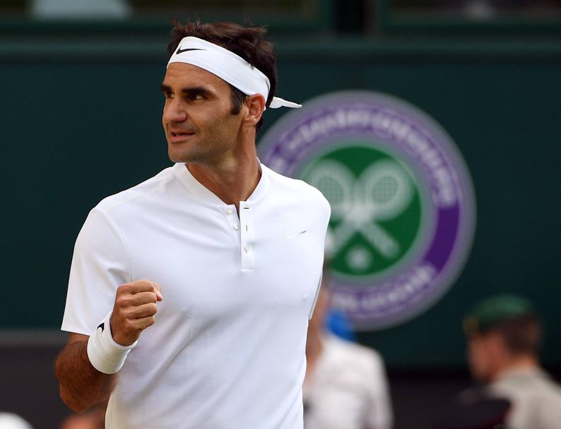 12 luglio 2017: Roger Federer giocher la centesima partita a Wimbledon affrontando ai quarti Milos Raonic. Epa